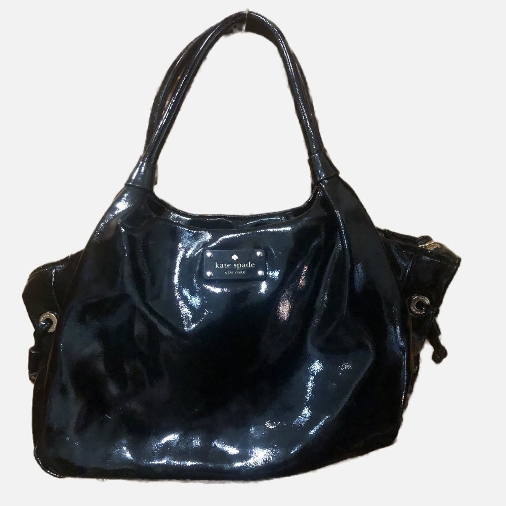 Kate Spade New York Vintage Black Patent Leather Shoulder Bag